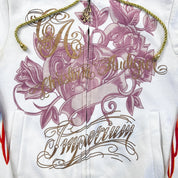 F- Vintage Christian Audigier Roses Tattoo Graphic Zip Up Hoodie
