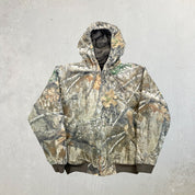 F- Real Tree Camo Edge Pattern Hooded Zip Up Winter Jacket