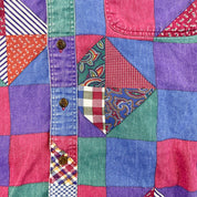 F- Vintage Chaps Ralph Lauren Patch Design Button Down Shirt