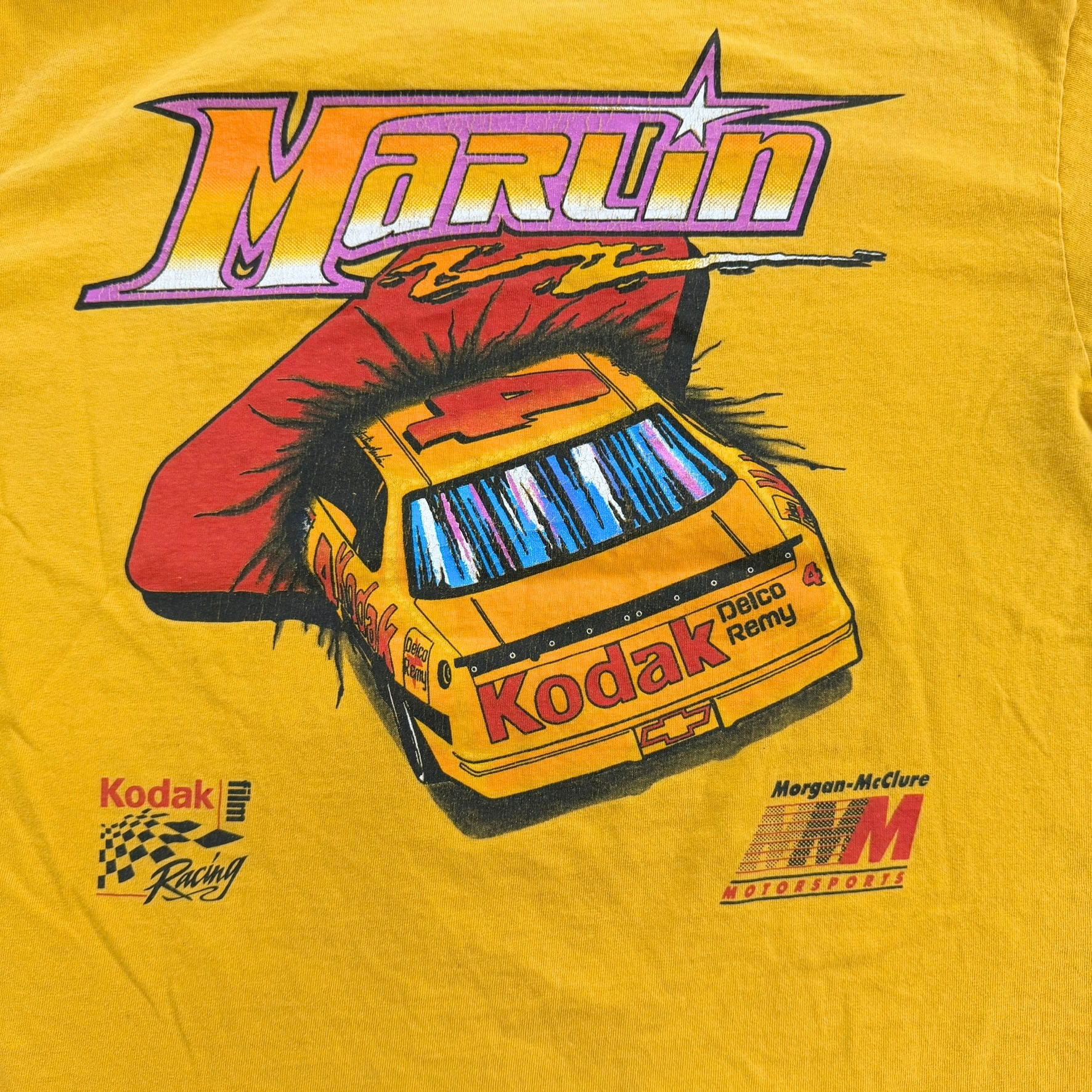 Vintage '94 Nascar Sterling Martin Kodak Film Going For Gold Graphic Lee Made In USA Tee - L
