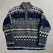 J- Vintage Nuevo Americana Henley Wool Knit Sweater - L