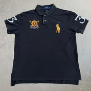 Polo RL Embroidered Black Watch Polo & Lion Rampant Shield Short Sleeve Polo Shirt - XL