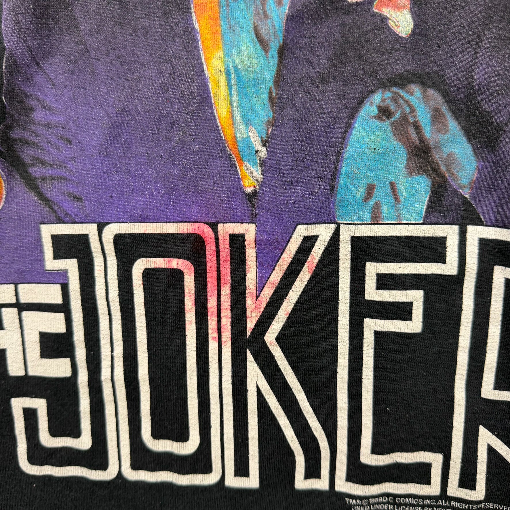 F- Vintage '89 DC Comics The Joker Novel Teez Tag Made In USA Single Stitch Long Sleeve Tee