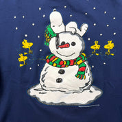F- Vintage Peanuts Snoopy & Snowman Made In Canada Novel Teez Tag Crewneck