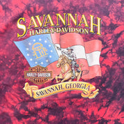 F- Vintage '05 Harley Davidson Savannah Acid Wash Made In USA Single Stitch Tee