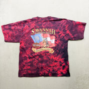 F- Vintage '05 Harley Davidson Savannah Acid Wash Made In USA Single Stitch Tee