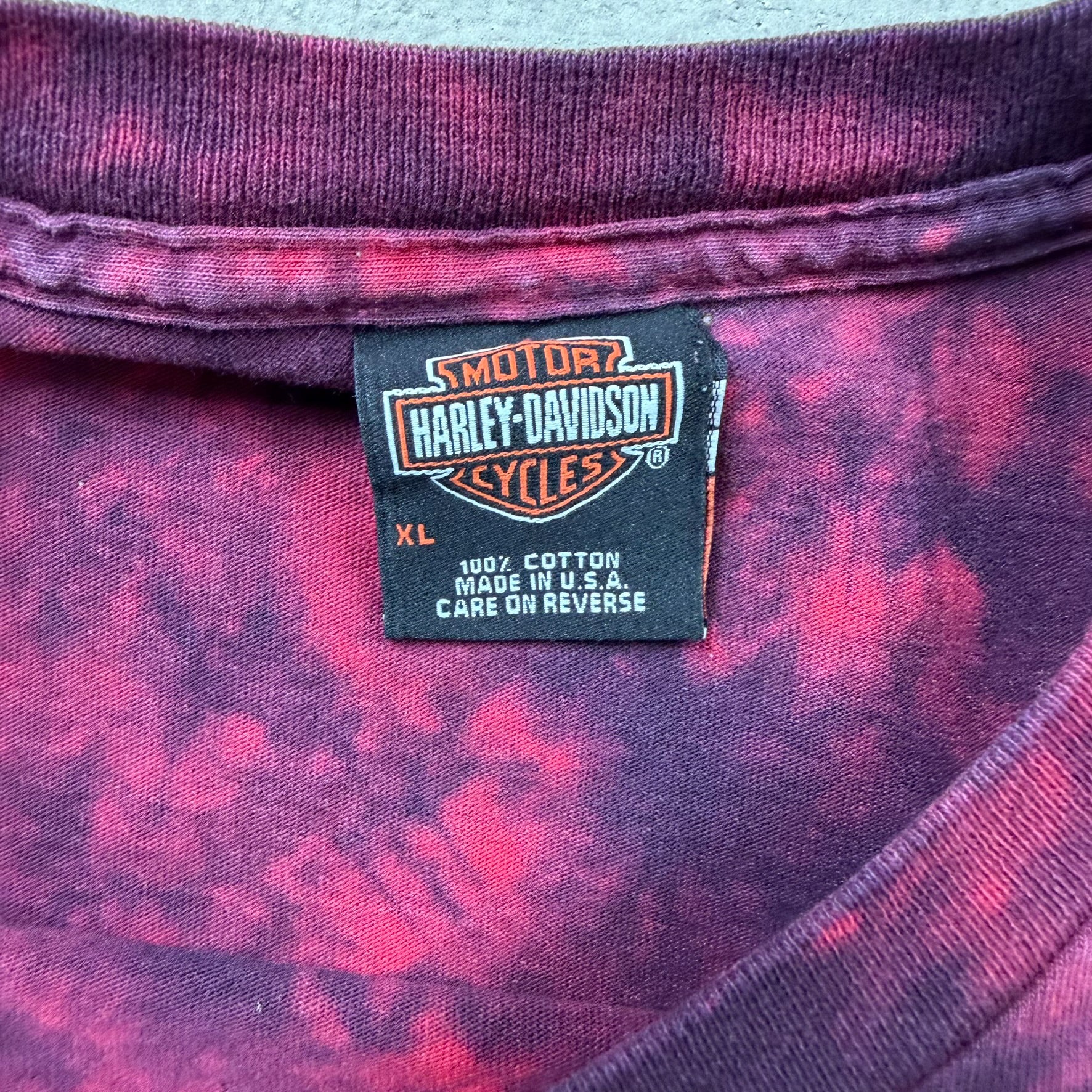 F- Vintage '05 Harley Davidson Savannah Acid Wash Made In USA Single Stitch Tee