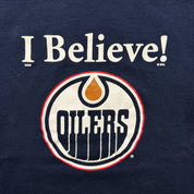 F- Vintage Edmonton Oilers NHL I Believe! Text Tee