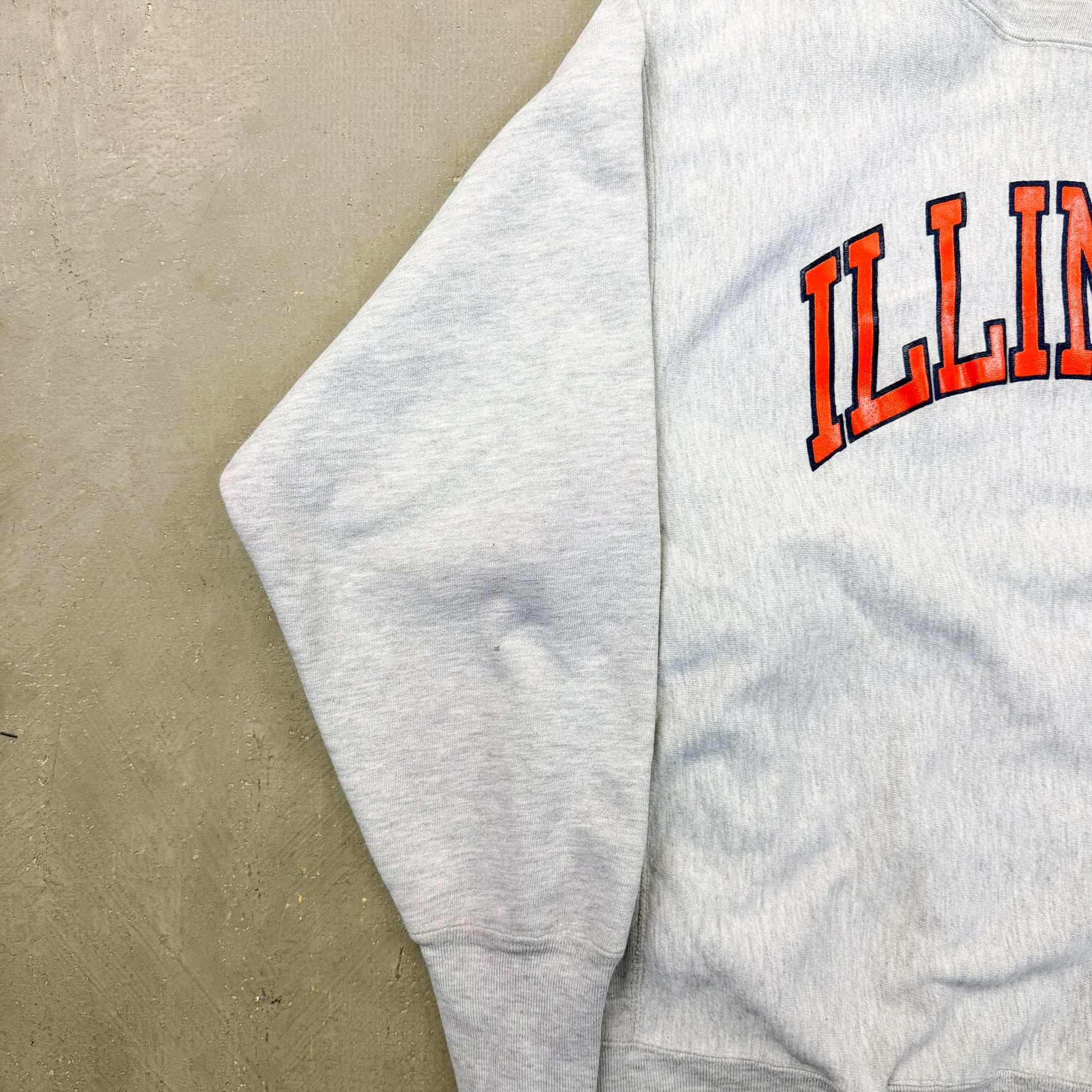 F- Vintage 90s Champion Reverse Weave Illinois Text Crewneck