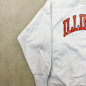 F- Vintage 90s Champion Reverse Weave Illinois Text Crewneck