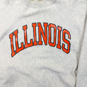 F- Vintage 90s Champion Reverse Weave Illinois Text Crewneck