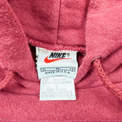 F- Vintage 90s Nike Burgundy Center Chest Swoosh Made In USA Hoodie