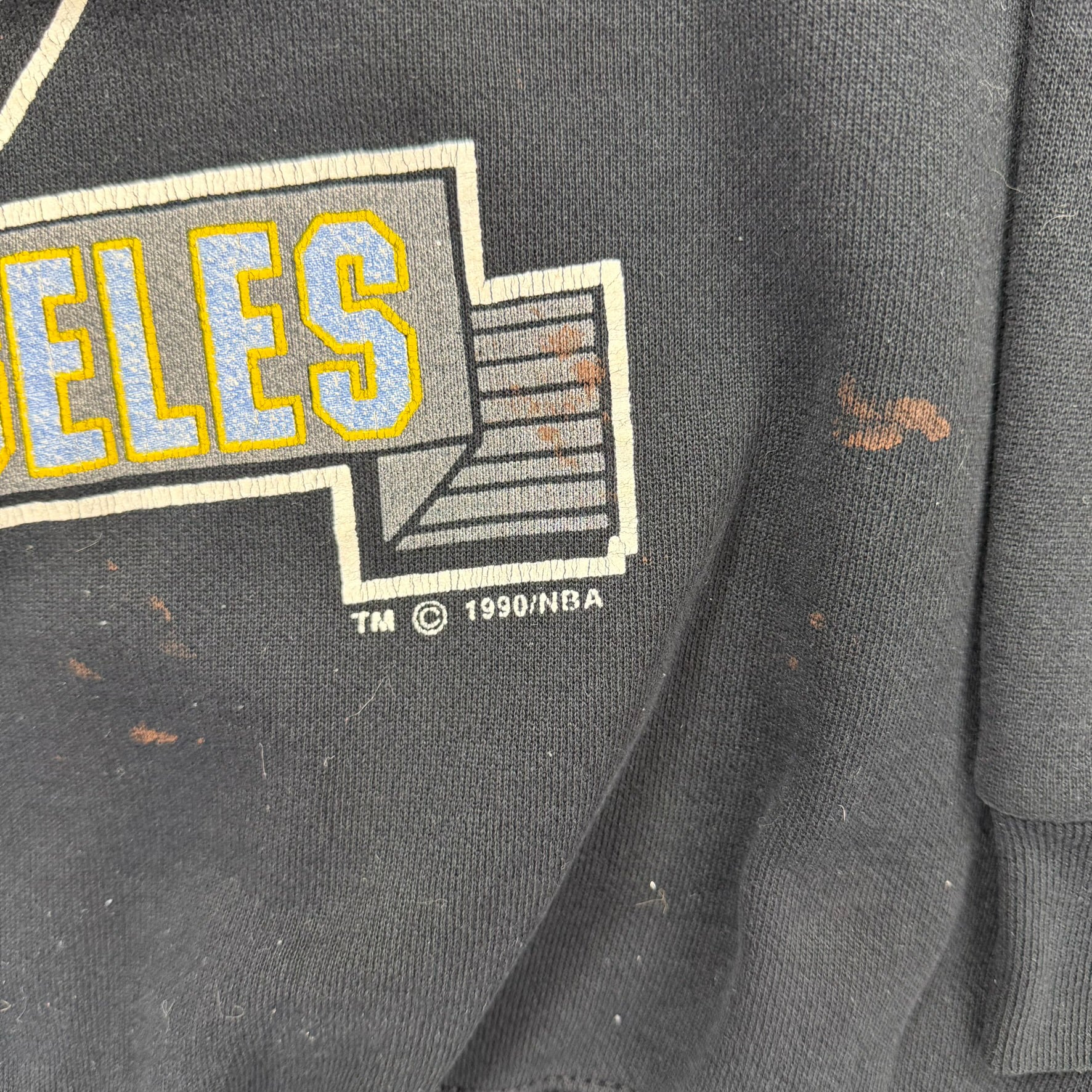 F- Vintage '90 Los Angeles Lakers NBA Logo 7 Made In USA Crewneck