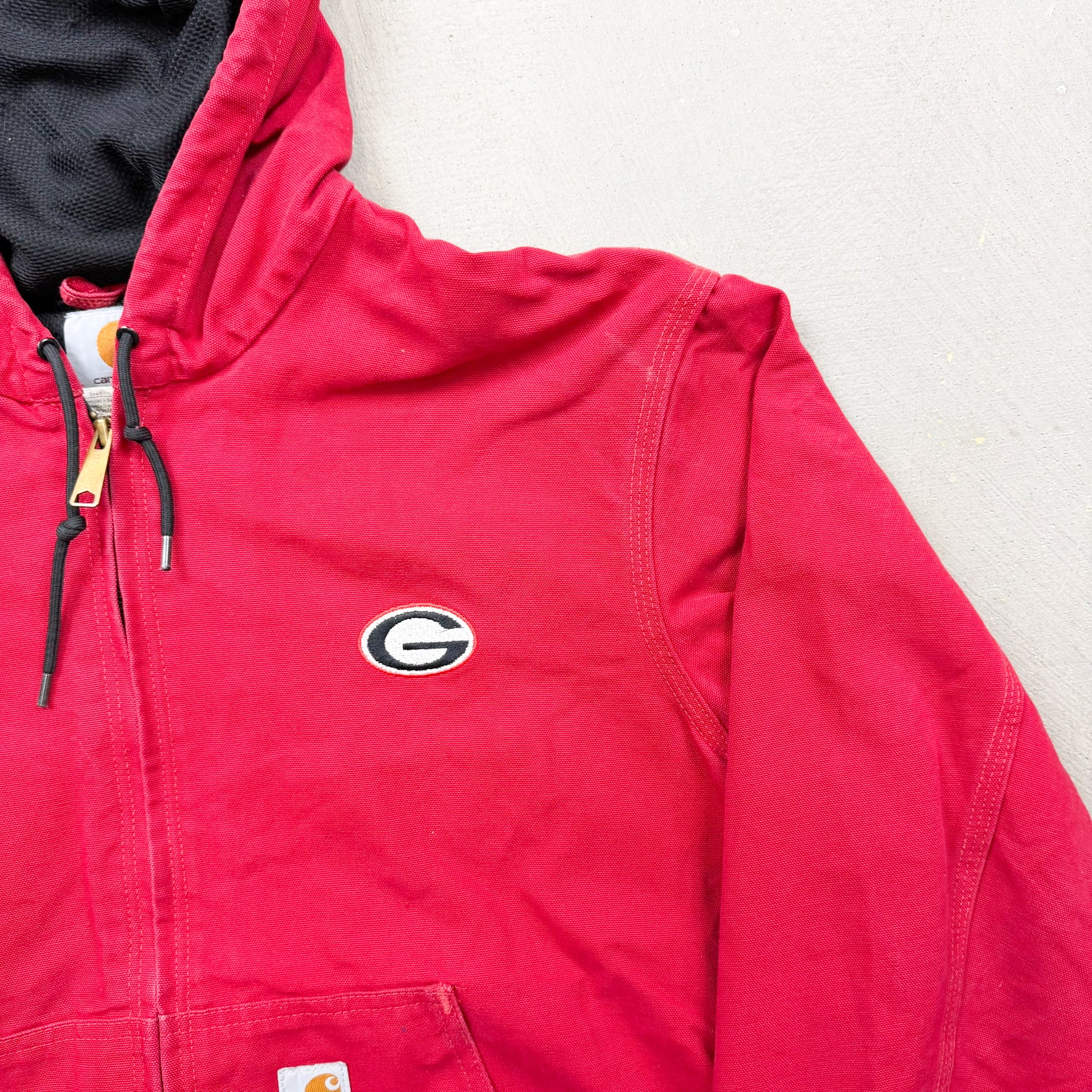 F- Vintage Carhartt University Of Georgia Active Hooded Work Jacket