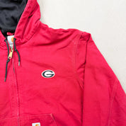 F- Vintage Carhartt University Of Georgia Active Hooded Work Jacket