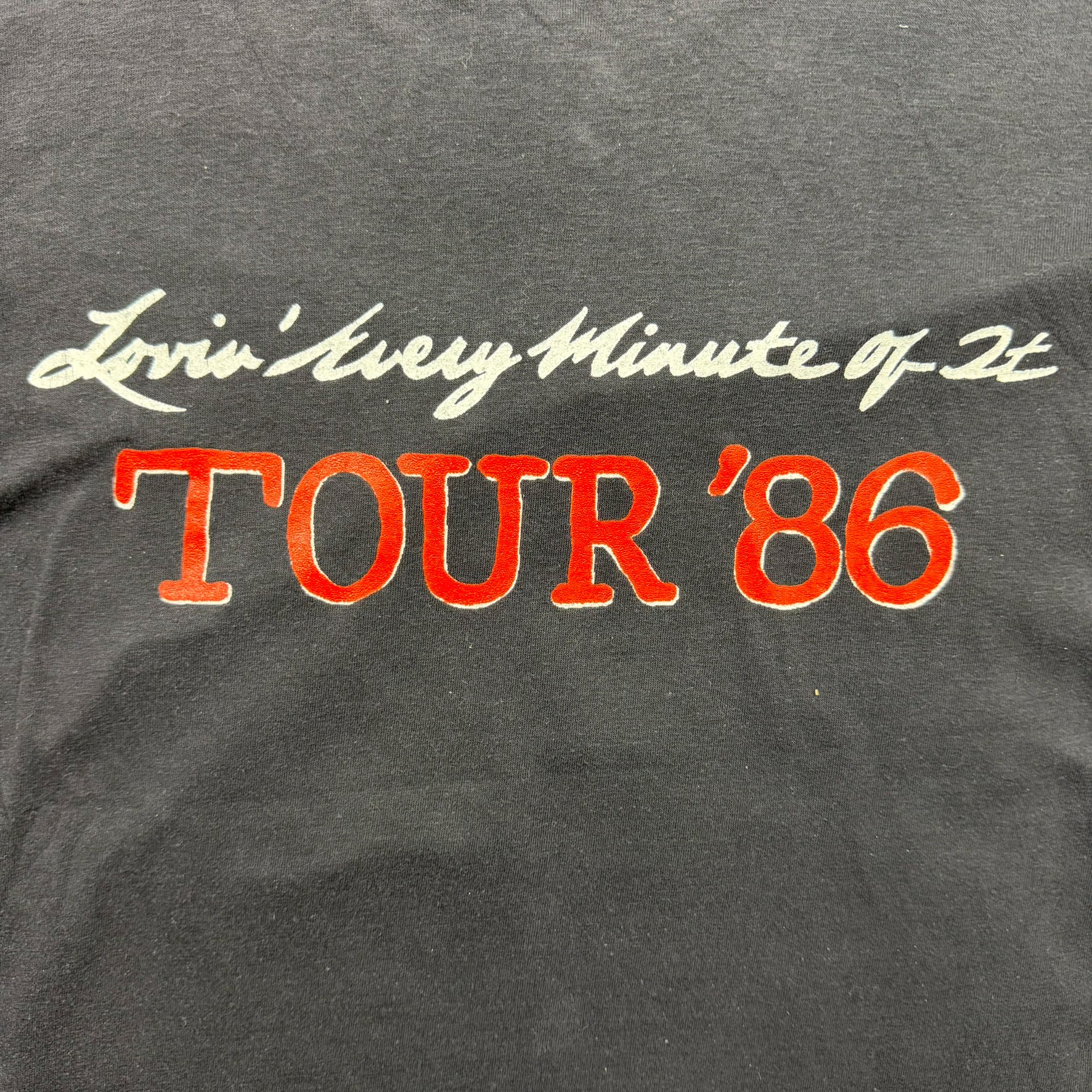 F- Vintage '86 Loverboy Lovin' Every Minute Of It Tour Picture Made In USA Single Stitch Tee