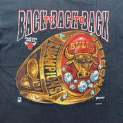 F- Vintage Chicago Bulls Back To Back NBA Champs Lee Made In USA Tee