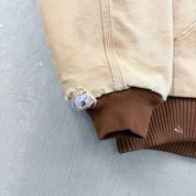 F- Vintage Carhartt Made In USA Active Quilt Lined Hooded Work Jacket