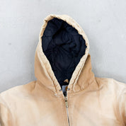 F- Vintage Carhartt Made In USA Active Quilt Lined Hooded Work Jacket