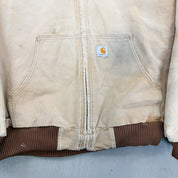 F- Vintage Carhartt Made In USA Active Quilt Lined Hooded Work Jacket