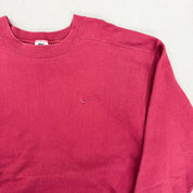 F- Vintage 90s Nike Burgundy Embroidered Swoosh Crewneck
