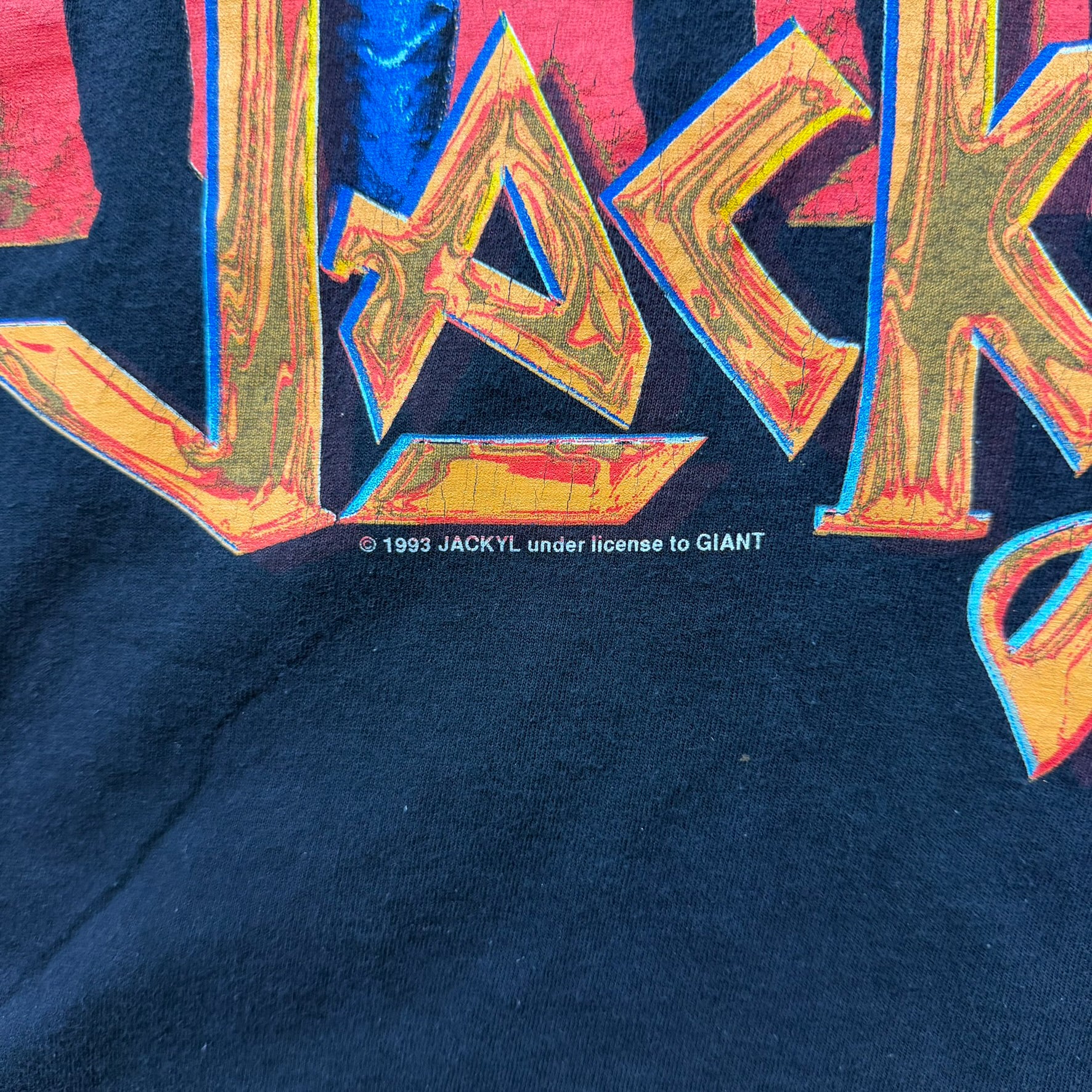 F- Vintage '93 Jackyl Picture Graphic Giant Tag Made In USA Single Stitch Tee