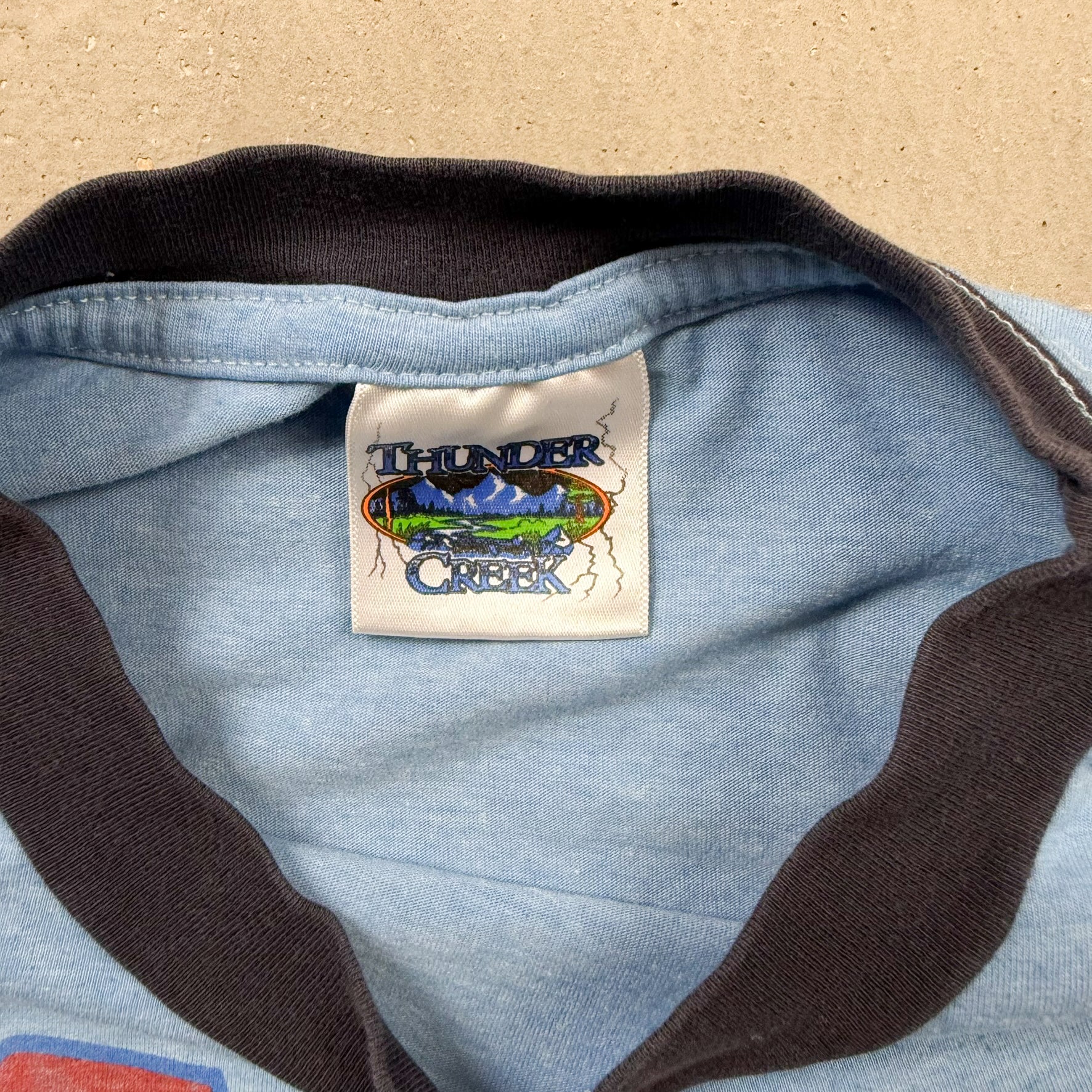 F- Vintage Back To The Future Ringer Thunder Creek Tag Tee