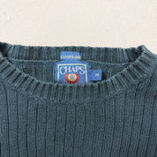 F- Vintage 90s Chaps Ralph Lauren Embroidered Crest Green Knit Sweater