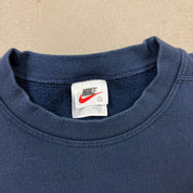F- Vintage 90s Nike Embroidered Swoosh Navy Crewneck