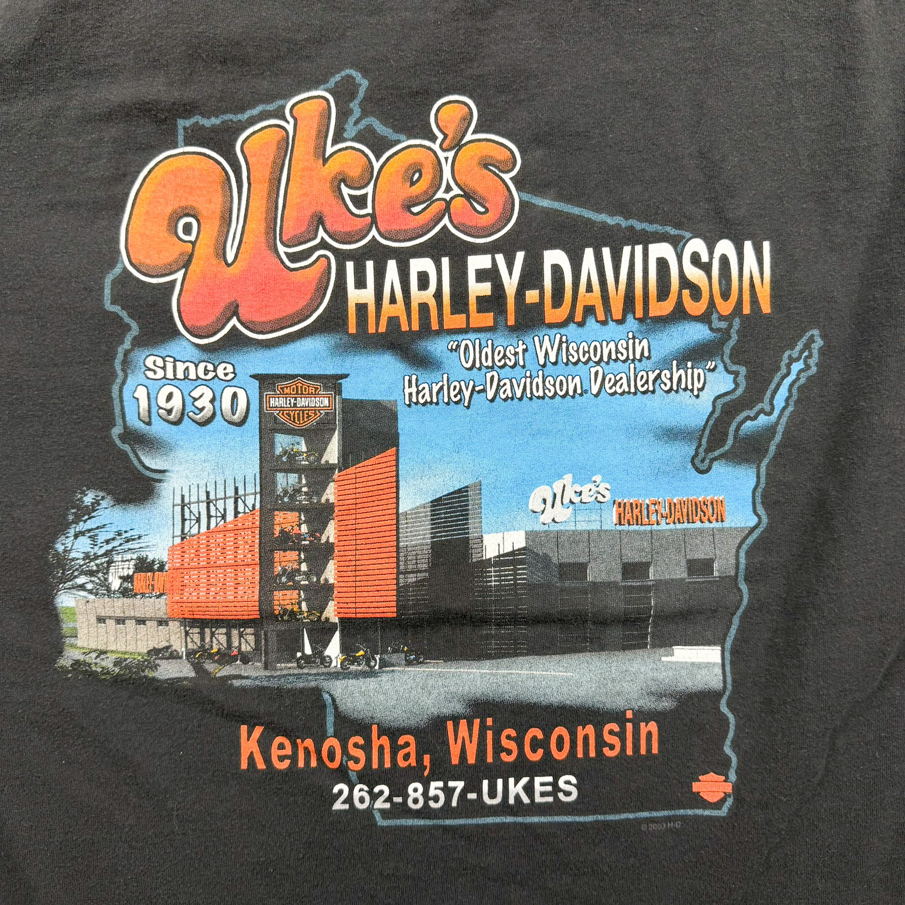 F- Vintage '06 Harley Davidson Kenosha Wisconsin Made In USA Long Sleeve Tee