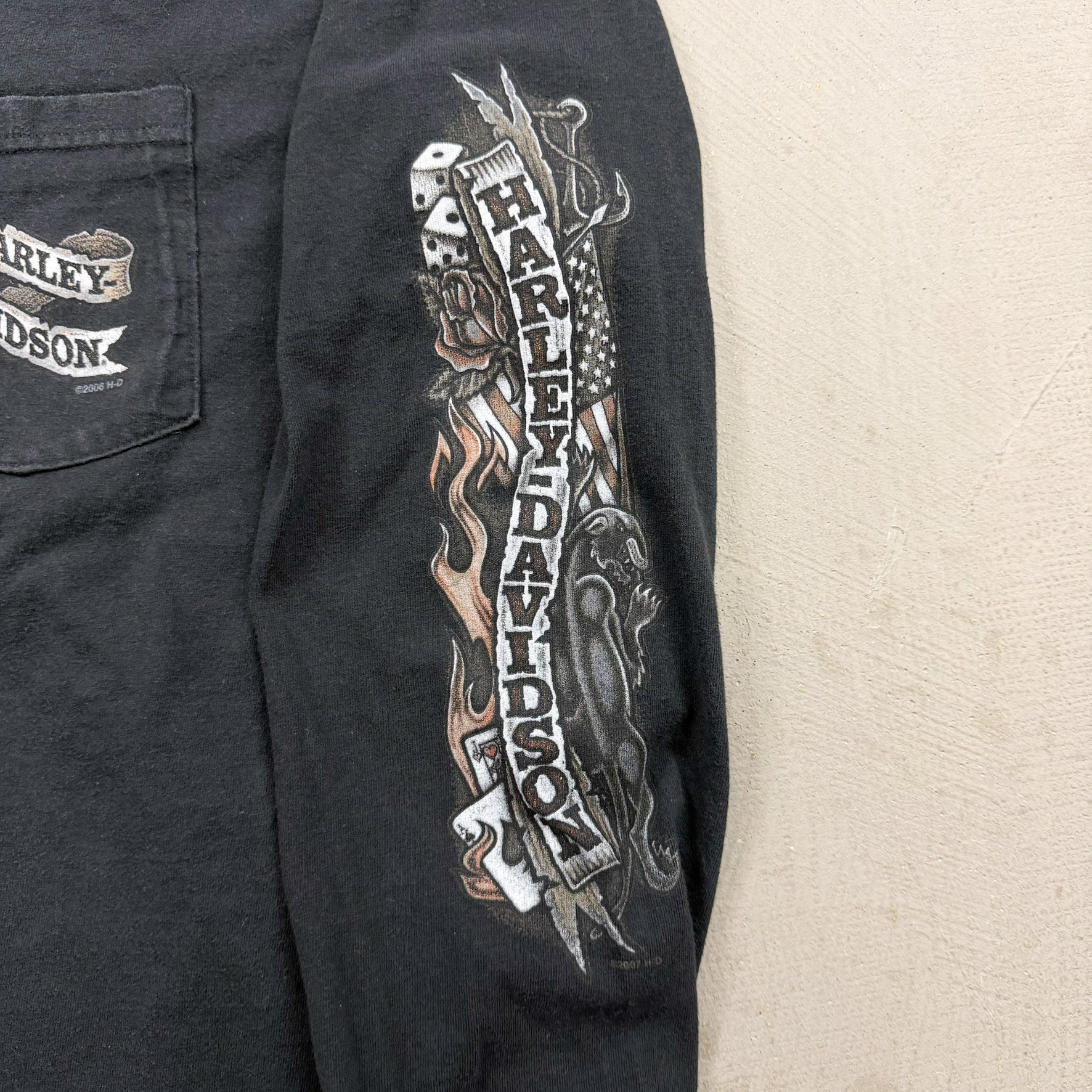 F- Vintage '06 Harley Davidson Kenosha Wisconsin Made In USA Long Sleeve Tee