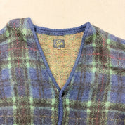 F- Needles Plaid Wool Cardigan Knit Sweater