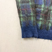 F- Needles Plaid Wool Cardigan Knit Sweater