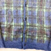 F- Needles Plaid Wool Cardigan Knit Sweater
