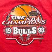 F- Vintage '98 Chicago Bulls 6 Times NBA Champions Logo 7 Tee