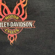 F- Vintage '98 Harley Davidson Kansas City Made In USA Single Stitch Henley Tee