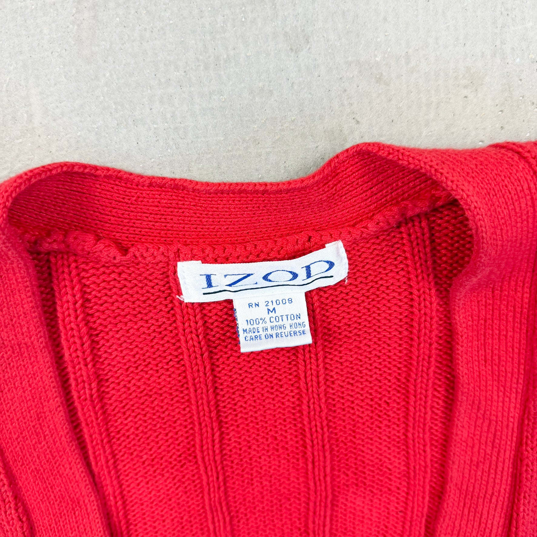 F- Vintage Izod Cardigan Knit Sweater