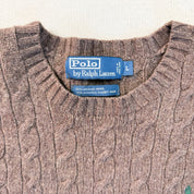 F- Vintage 90s Polo Ralph Lauren Brown Wool Knit Sweater