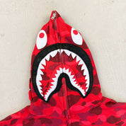 F- BAPE Camo Ponr Camo Shark Full Zip Hoodie