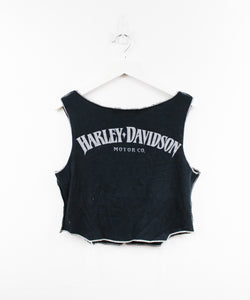 Haus Of Mojo Reworked Vintage Harley Davidson New Castle PA Double Stitch Crop Top