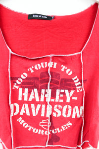 Haus Of Mojo Reworked Vintage Harley Davidson Anaheim Cali Double Stitch Crop Top