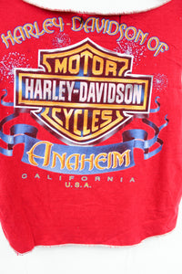Haus Of Mojo Reworked Vintage Harley Davidson Anaheim Cali Double Stitch Crop Top