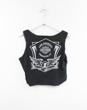 Load image into Gallery viewer, Haus Of Mojo Reworked Vintage Harley Davidson Charleston S.C Never Faked Double Stitch Crop Top
