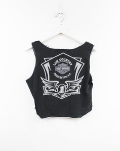Haus Of Mojo Reworked Vintage Harley Davidson Charleston S.C Never Faked Double Stitch Crop Top